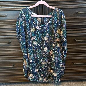 Maurices Floral Blouse - Navy and Teal